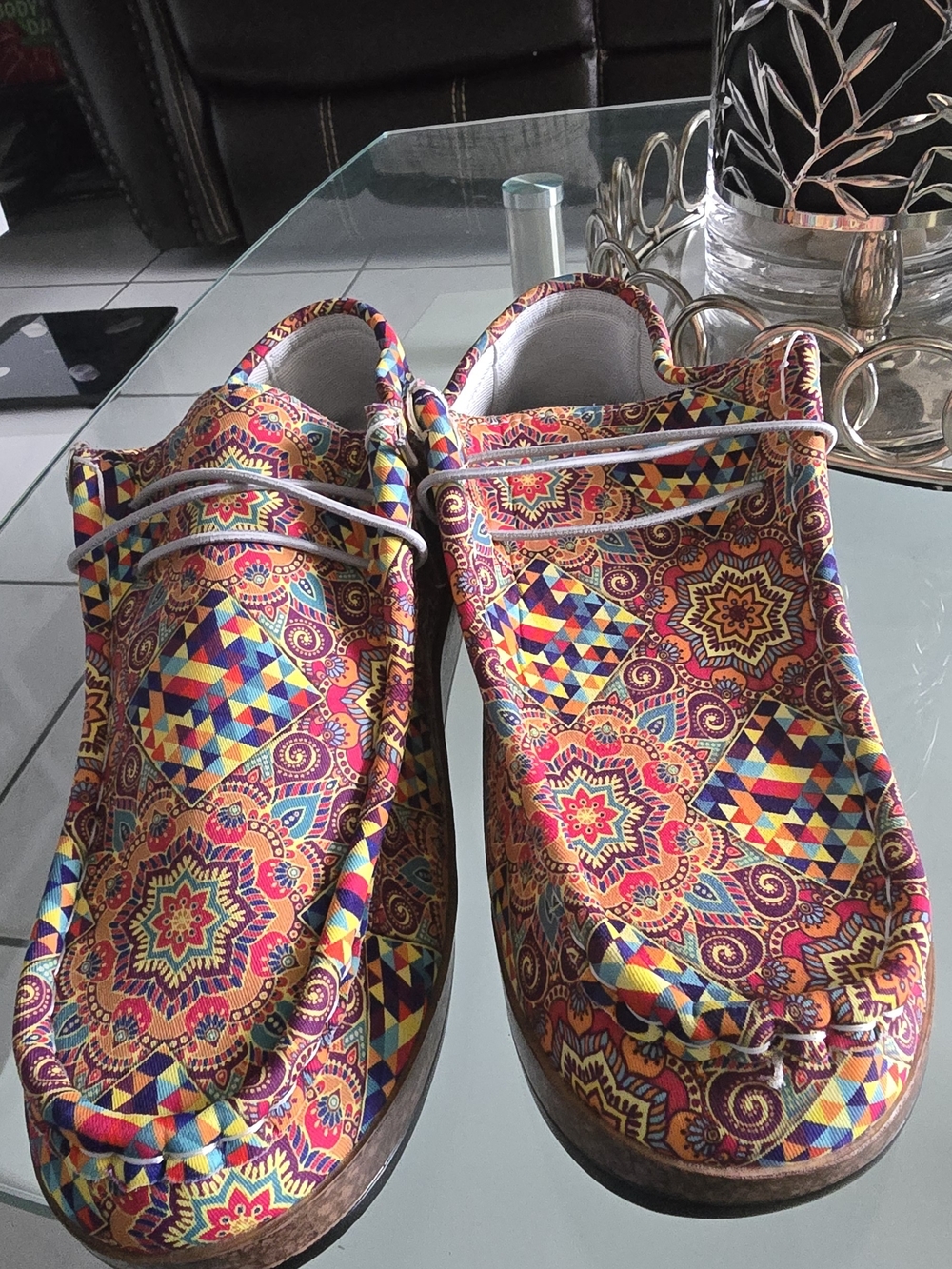 Women’s Multicolor Patterned Canvas Loafers